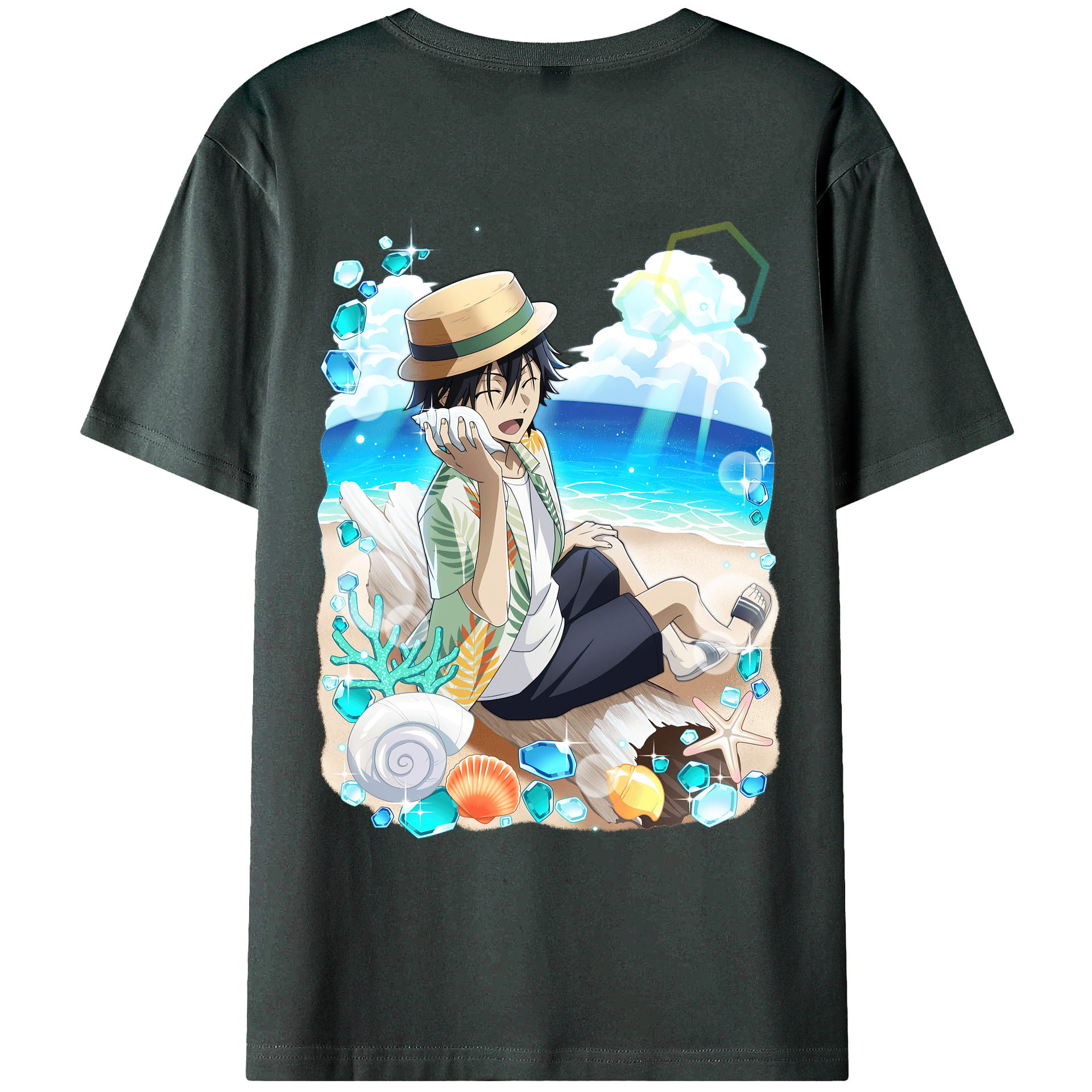 （画像用） 文豪ストレイドッグス Bungo Stray Dogs 綿100％ メンズ半袖Tシャツ（バックプリント） 通気性